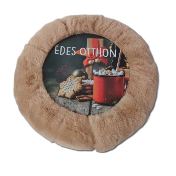 edes-otthon-feliratu-forrocsokis-festett-fatabla-dobosdoboz-2 Édes otthon feliratú forrócsokis festett fatábla 13 cm, karácsonyi fatábla, koszorúba illeszthető fatábla, koszorú itöltő