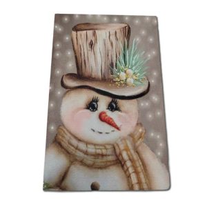 Hóemberes karácsonyi festett fatábla – 5 x 8 cm, 1 db, karácsonyi fatábla, karácsonyi dekorelem, karácsonyi dekoráció