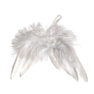 Tollas fehér felakaszthatós angyalszárny, 1 db, karácsonyi dísz, angyalka