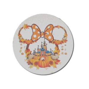 Őszi Minnie egeres festett fatábla – 7 cm, 1 db