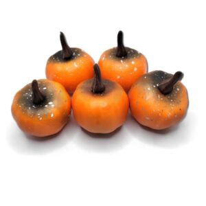 Száras narancs tök, polifoam – 4,5 cm, 5 db, dísztök ,dekortermék, dekortök, műtök