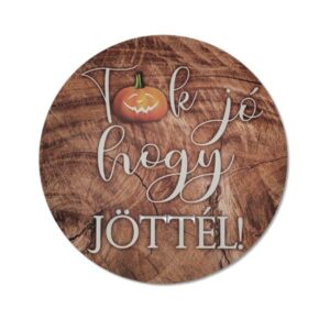 Tök jó, hogy jöttél feliratú festett fatábla –13 cm, 1 db, dekorelem, kiegészítő dekor