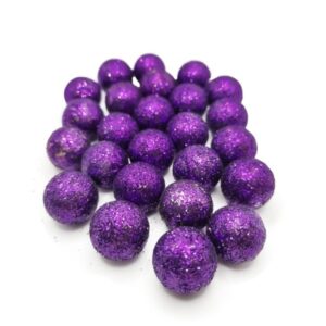 Lila csillámos polifoam golyó – kb. 1,5-1,8 cm, 25 db