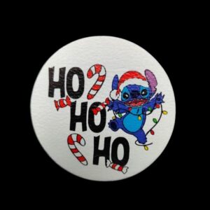 Stich HO HO HO feliratú dekokarton fatábla,