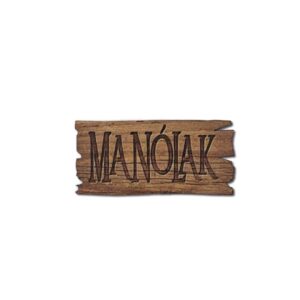 Manólak feliratú útjelző festett fatábla – 4,5 x 2 cm, 1 db, tündérkert, mini világ, mini dekor, dekortermék, dekorációs kellék