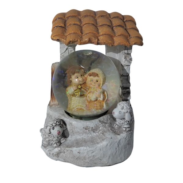 hogomb-betlehemi-jelenet-keramia-1-db-A Hógömb betlehemi jelenet cseréptetős – kerámia, 1 db