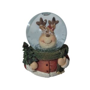 Hógömb rénszarvasos – kerámia, 1 db