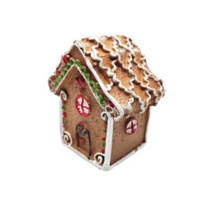 Kör ablakos mézeskalács házikó – 1 db, kerámia