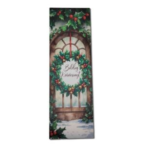 Boldog karácsonyt feliratú kopogtatós festett fatábla – 20 x 6,5 cm, 1 db